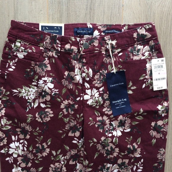 Charter Club Lexington Printed Straight Leg Jeans - Picture 4 of 8